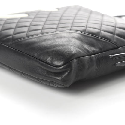 Chanel Calfskin Quilted Large Cambon Messenger Black White 7 of 12