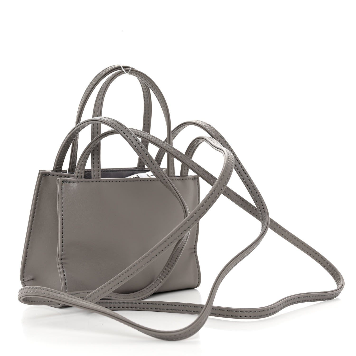 Telfar Vegan Leather Small Shopping Bag Grey 3 of 9