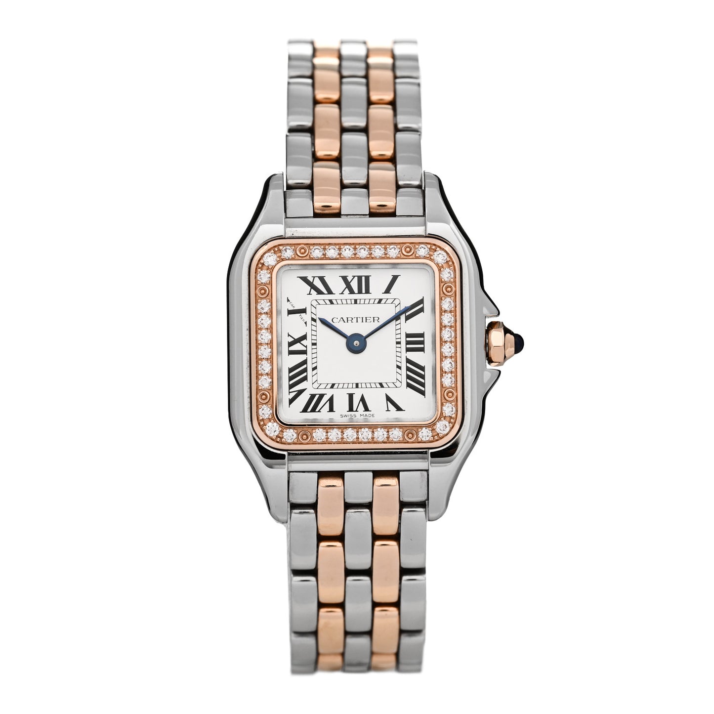 Stainless Steel 18K Pink Gold Diamond 22mm Panthere Quartz Watch