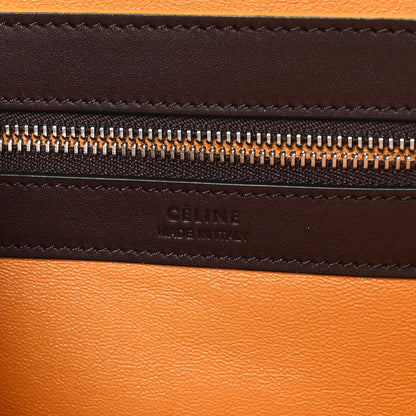Celine Smooth Calfskin Small Tassel Cabas Phantom Burgundy Orange 6 of 9