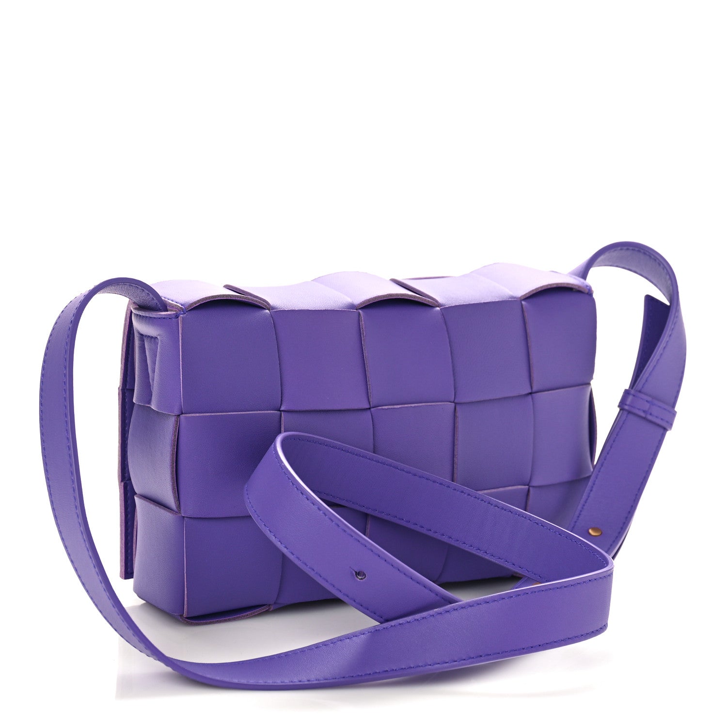 Bottega Veneta Lambskin Maxi Intrecciato Cassette Crossbody Bag Purple 3 of 8
