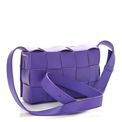 Bottega Veneta Lambskin Maxi Intrecciato Cassette Crossbody Bag Purple 3 of 8