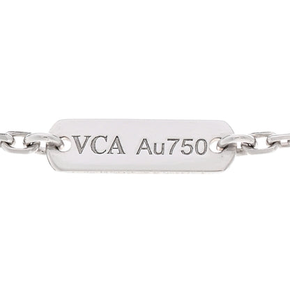 Van Cleef & Arpels 18K White Gold Chalcedony Vintage Alhambra Pendant Necklace 4 of 5