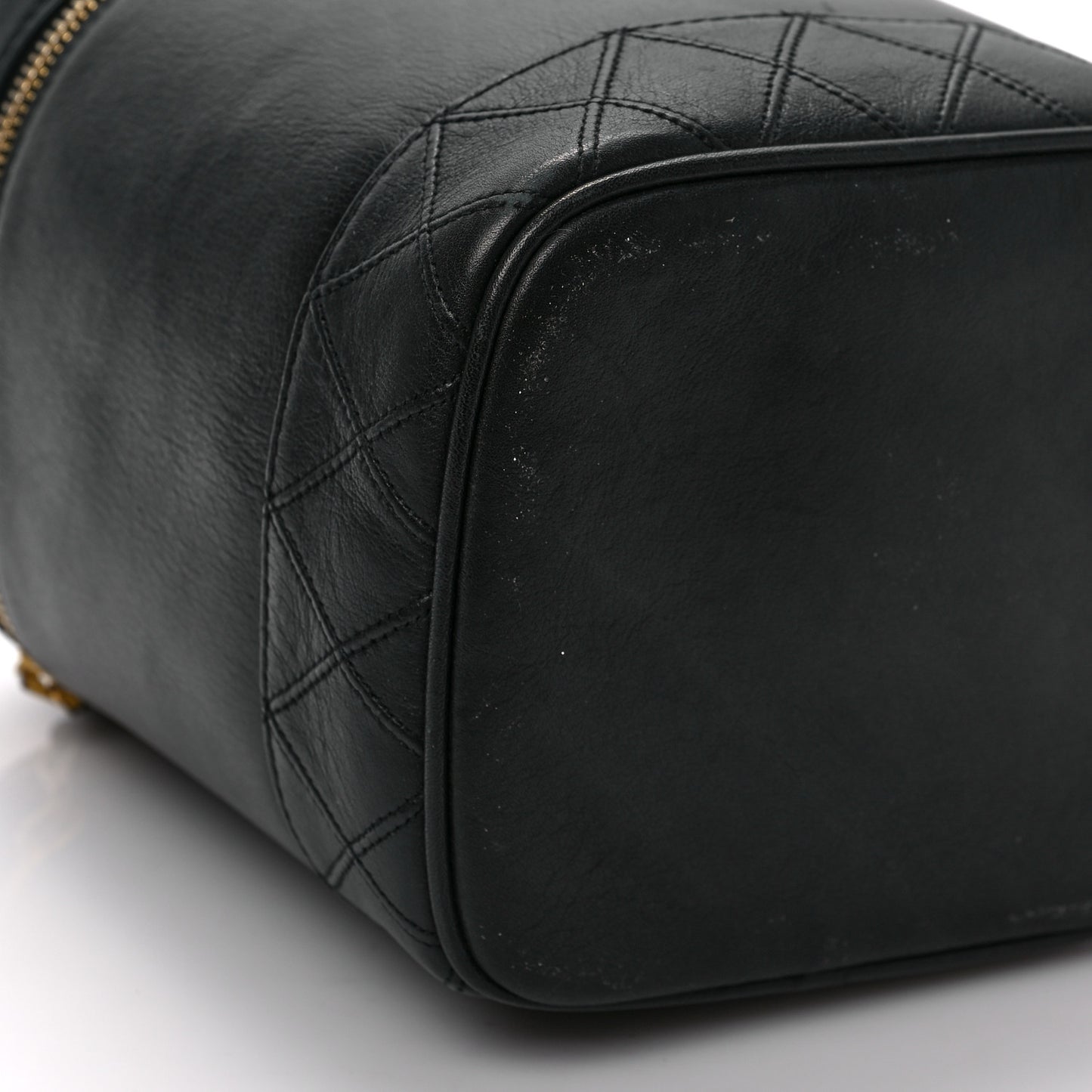 Lambskin Vanity Cosmetic Case Black