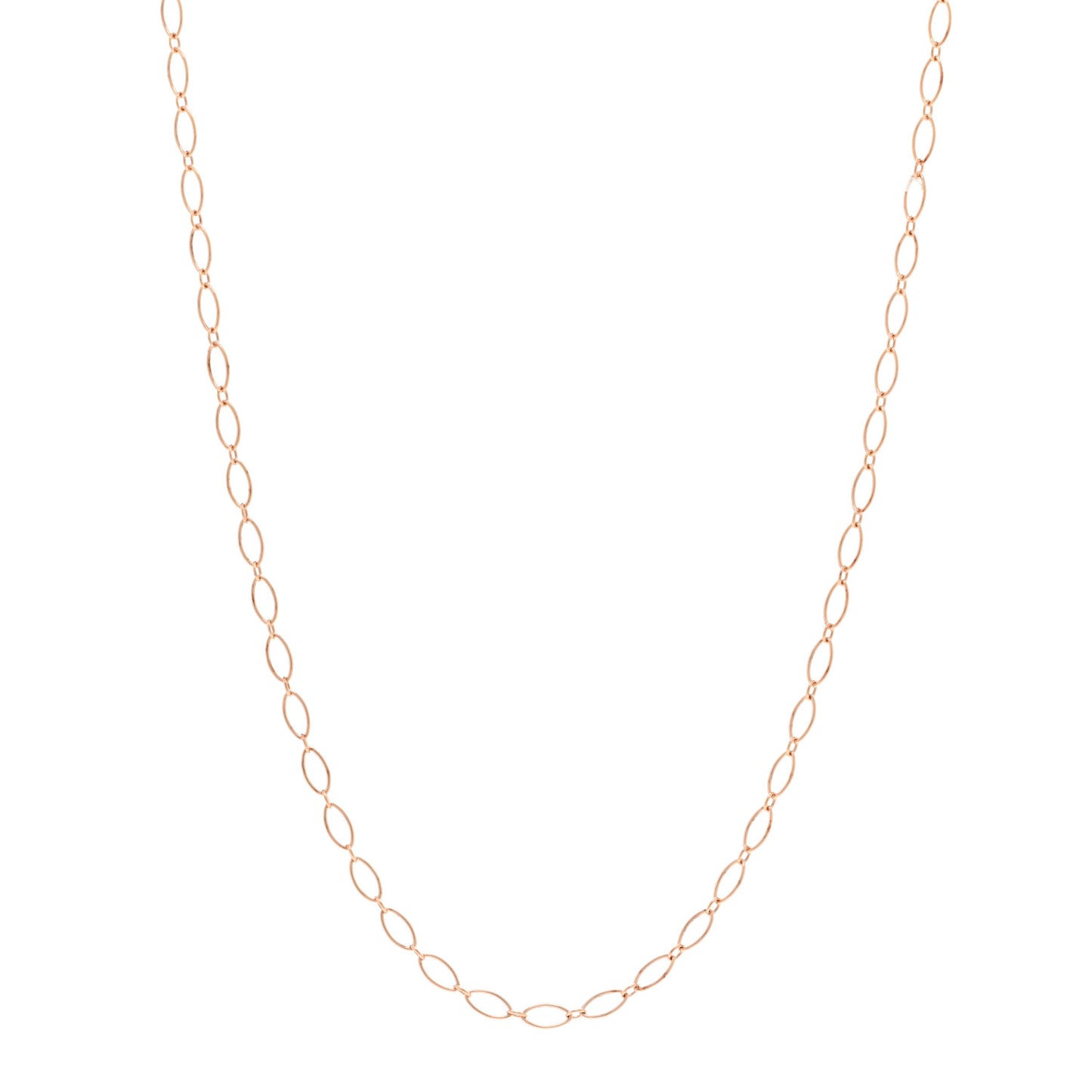 18K Rose Gold Oval Link Chain 16"