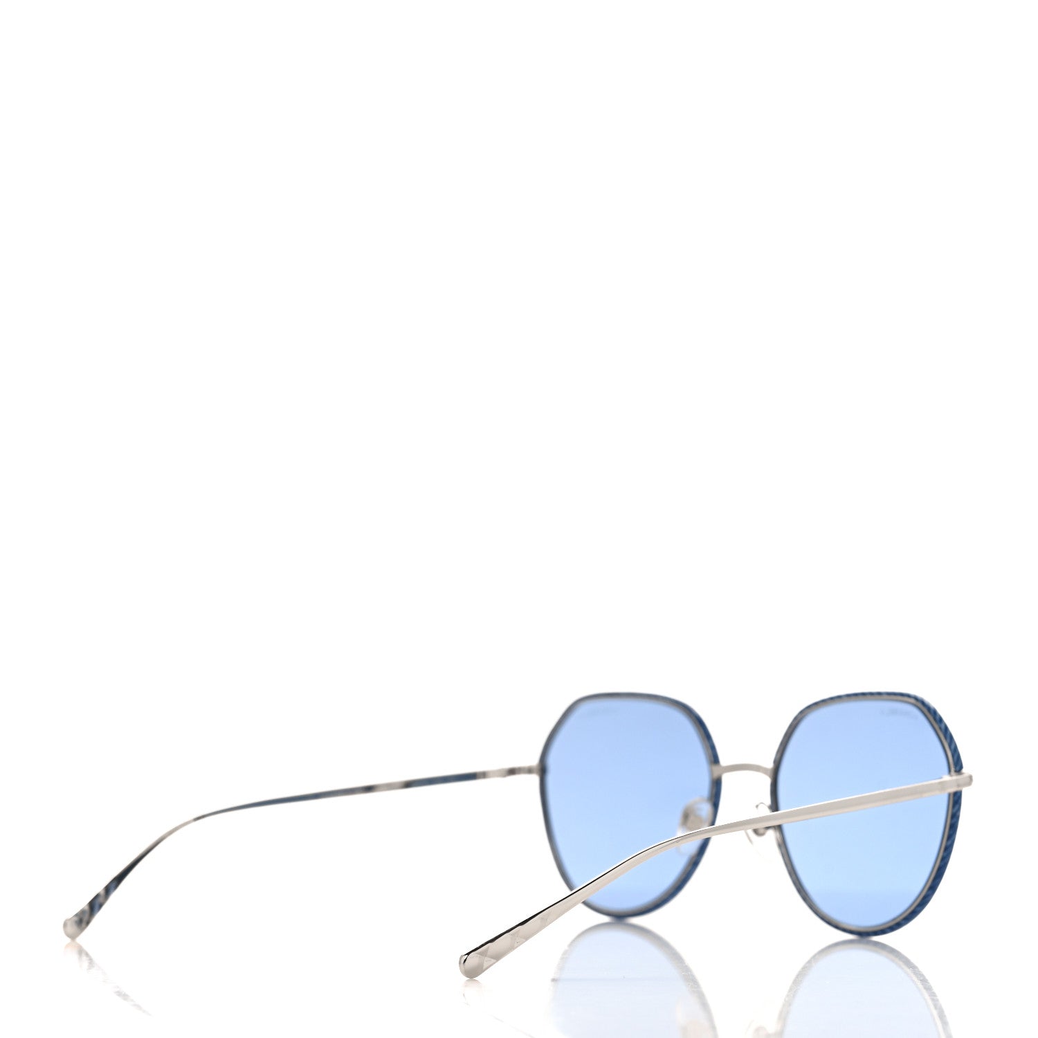 Chanel Round Sunglasses 4251-J Silver Blue 4 of 6