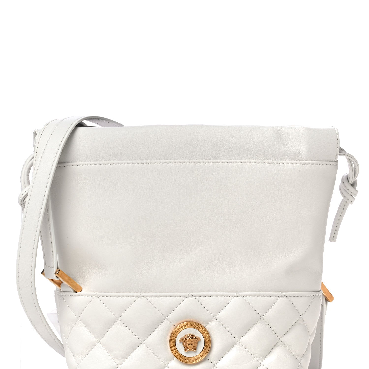 Versace Nappa Quilted Medusa Bucket Bag White 8 of 10