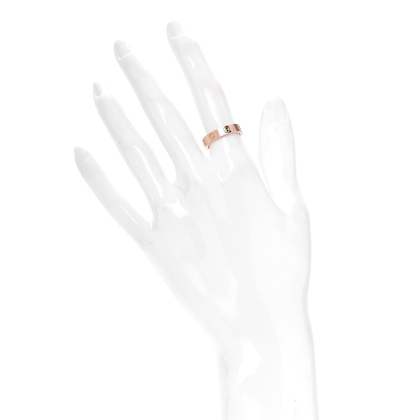 18K Pink Gold Diamond 4mm LOVE Wedding Band Ring 50 5.25
