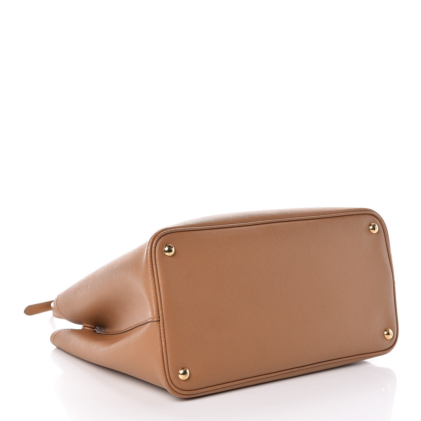 Saffiano Cuir Large Double Bag Caramel Fuoco
