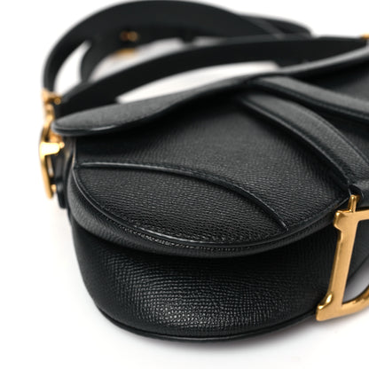 Christian Dior Grained Calfskin Mini Saddle Bag With Strap Black 8 of 9