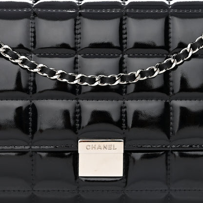 Chanel Patent Chocolate Bar Chain Clutch Black 9 of 11