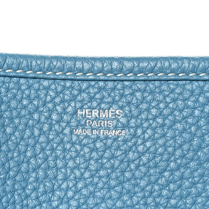 Hermes Taurillon Clemence Evelyne III GM Blue Jean 6 of 11