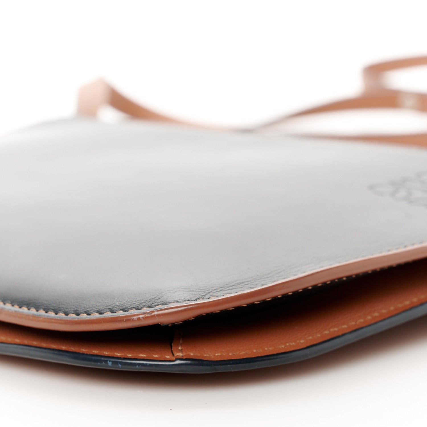 Loewe Calfskin Gate Double Zip Pouch Crossbody Black Tan 12 of 13