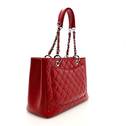 Chanel Caviar Quilted Grand Shopping Tote GST Red 4 of 11