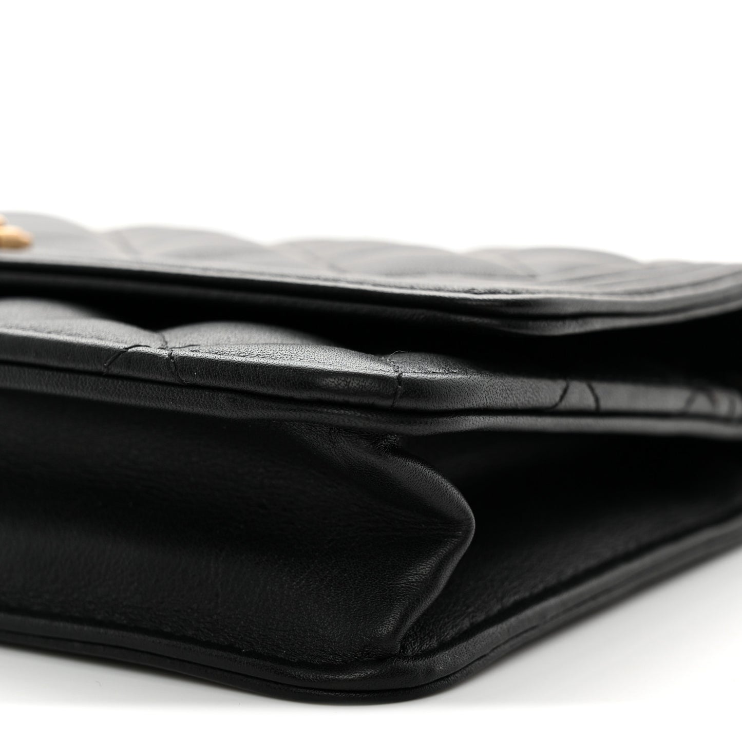Lambskin Quilted Boy Wallet On Chain WOC Black