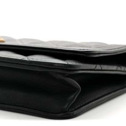 Chanel Lambskin Quilted Boy Wallet On Chain WOC Black 11 of 15