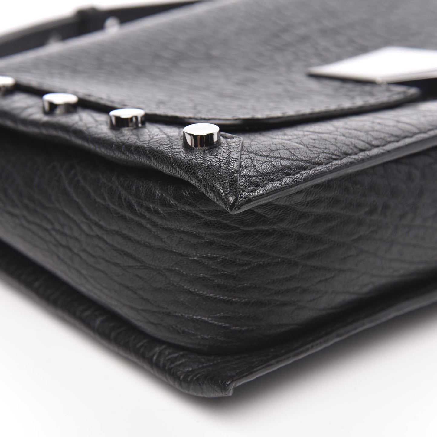 Grainy Calfskin Small Lockett Shoulder Bag Black