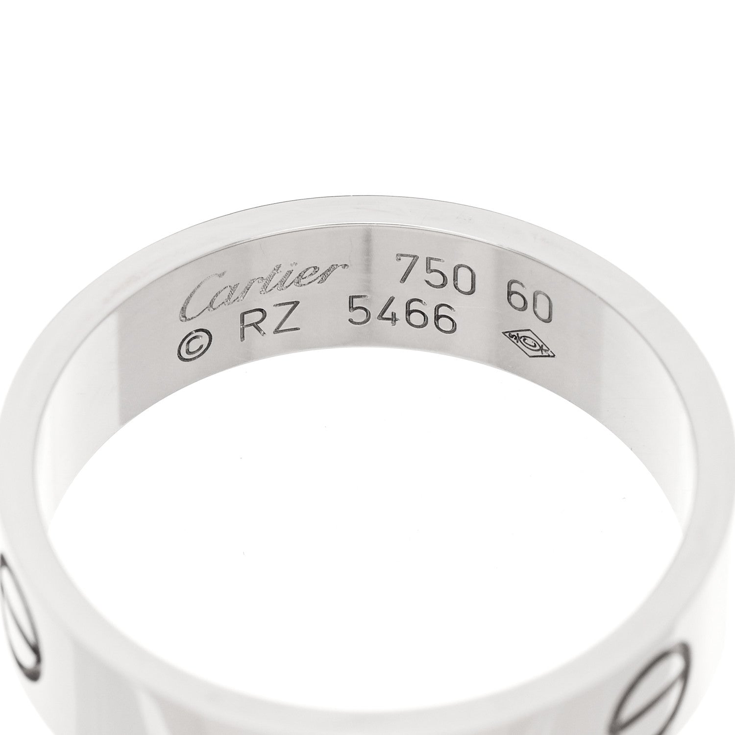 Cartier 18K White Gold 5.5mm LOVE Ring 60 9 4 of 4