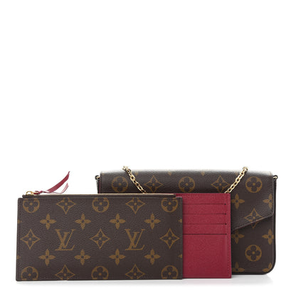 Louis Vuitton Monogram Pochette Felicie Chain Wallet Fuchsia 1 of 10