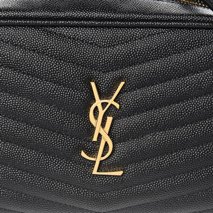 Saint Laurent Grain De Poudre Matelasse Monogram Mini Lou Camera Bag Black 8 of 9