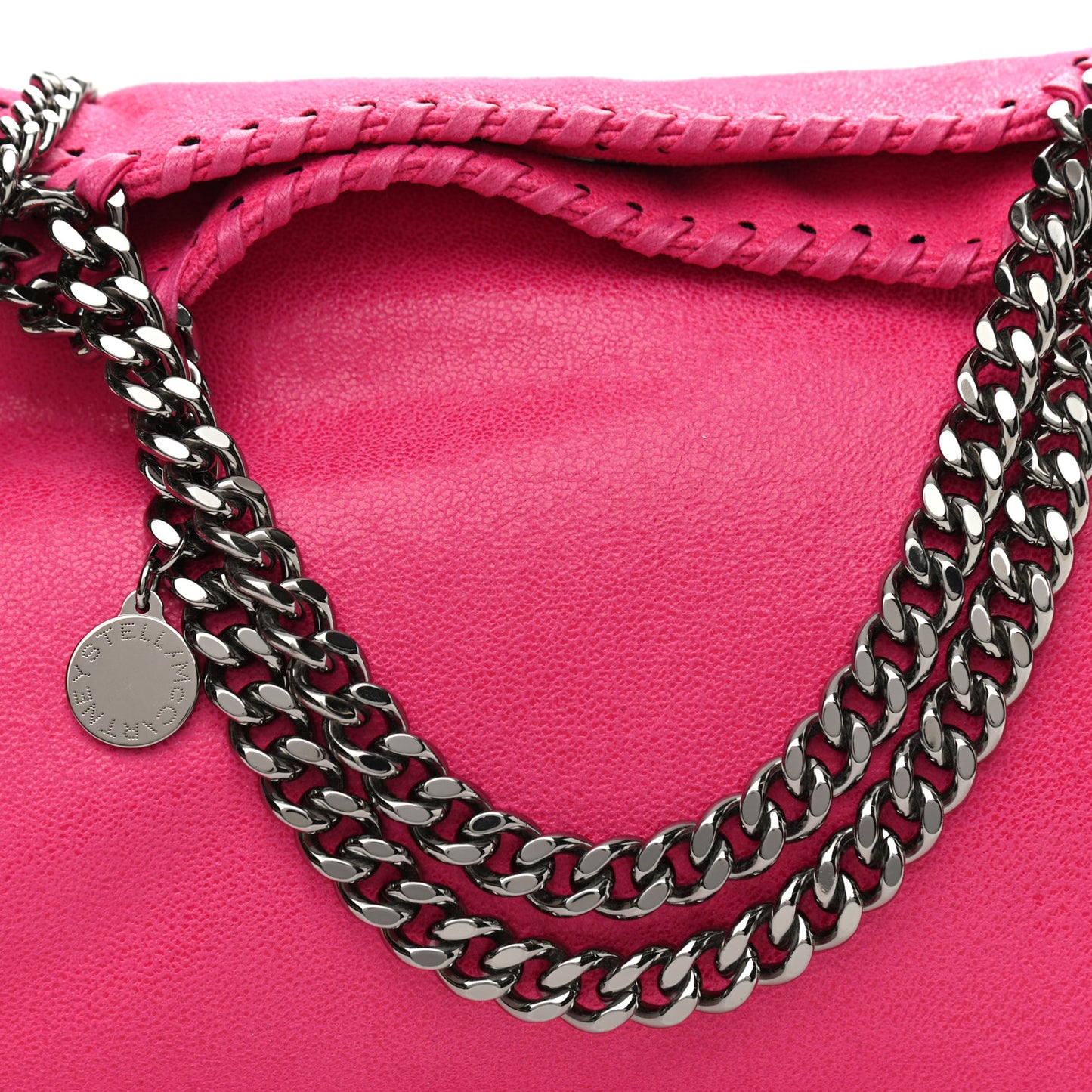 Shaggy Deer Mini Falabella Fold Over Tote Hot Pink