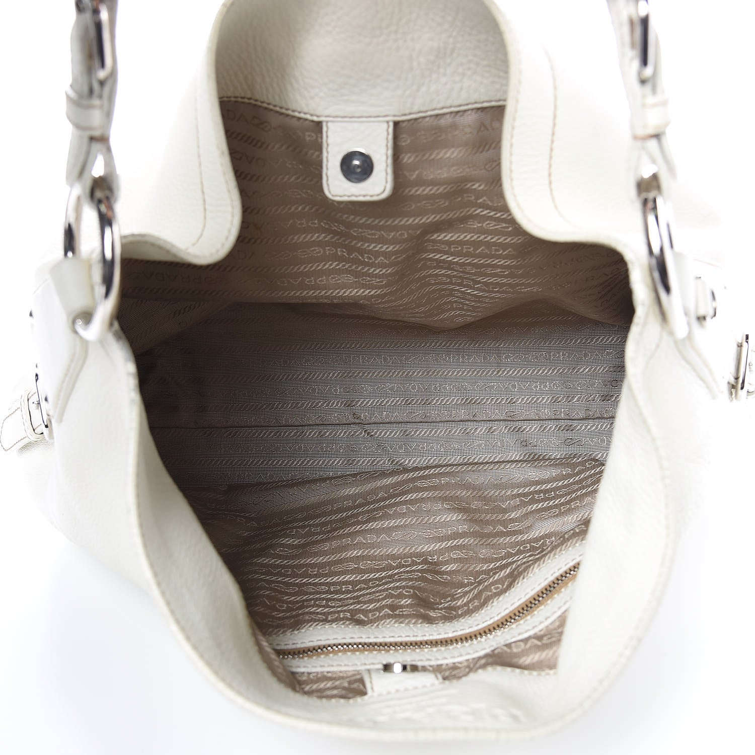 Prada Vitello Daino Hobo Bianco 5 of 16