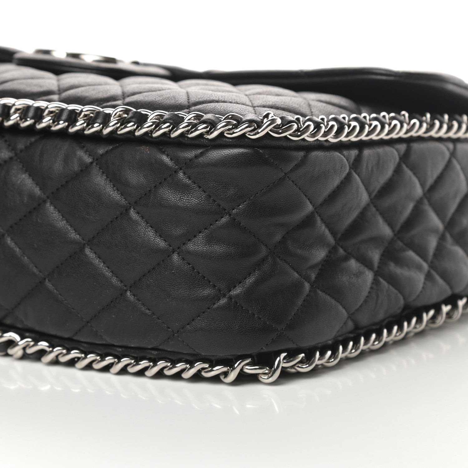 Chanel Washed Lambskin Quilted Maxi Chain Around Flap Black 10 of 11