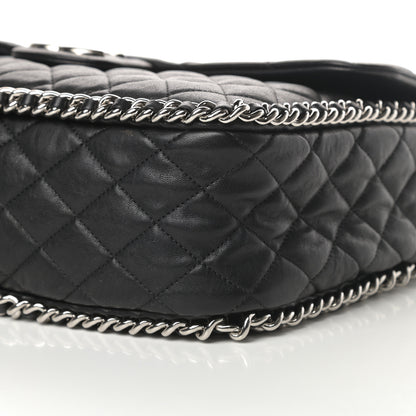 Chanel Washed Lambskin Quilted Maxi Chain Around Flap Black 10 of 11