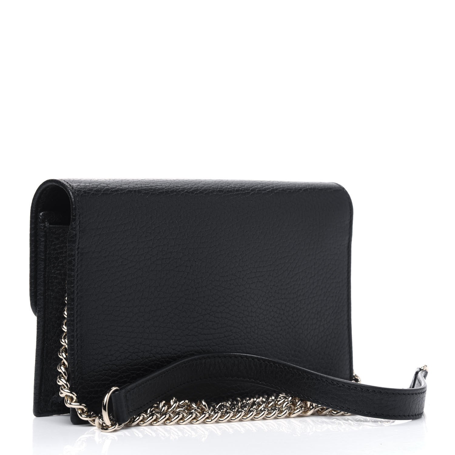 Gucci Dollar Calfskin Interlocking G Chain Wallet Black 2 of 3