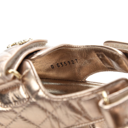 Chanel Iridescent Lambskin Quilted Velcro Dad Sandals 39 Light Bronze 8 of 9