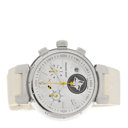 Louis Vuitton Stainless Steel Rubber Mother of Pearl 34mm Tambour Lovely Cup Quartz Watch 2 of 5