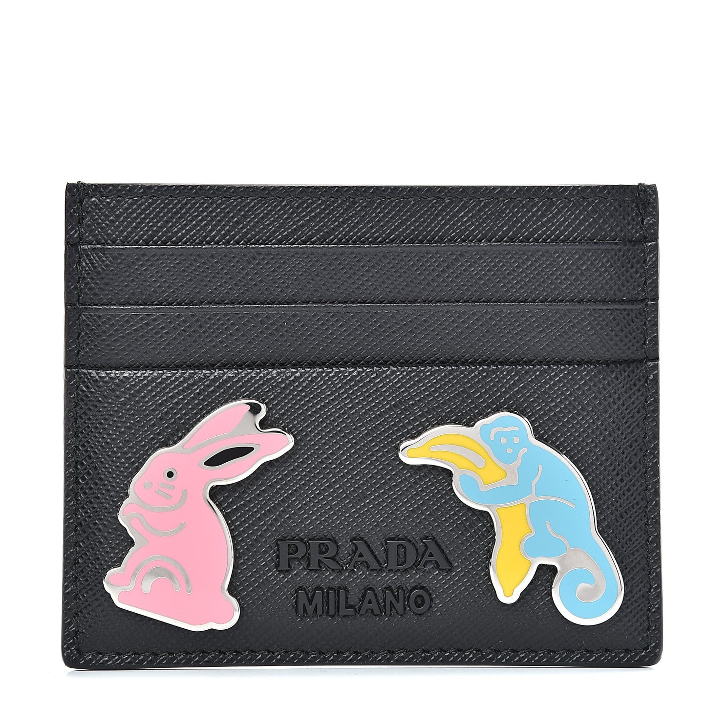 Saffiano Smalto Card Holder Black
