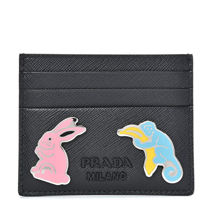 Prada Saffiano Smalto Card Holder Black 1 of 8
