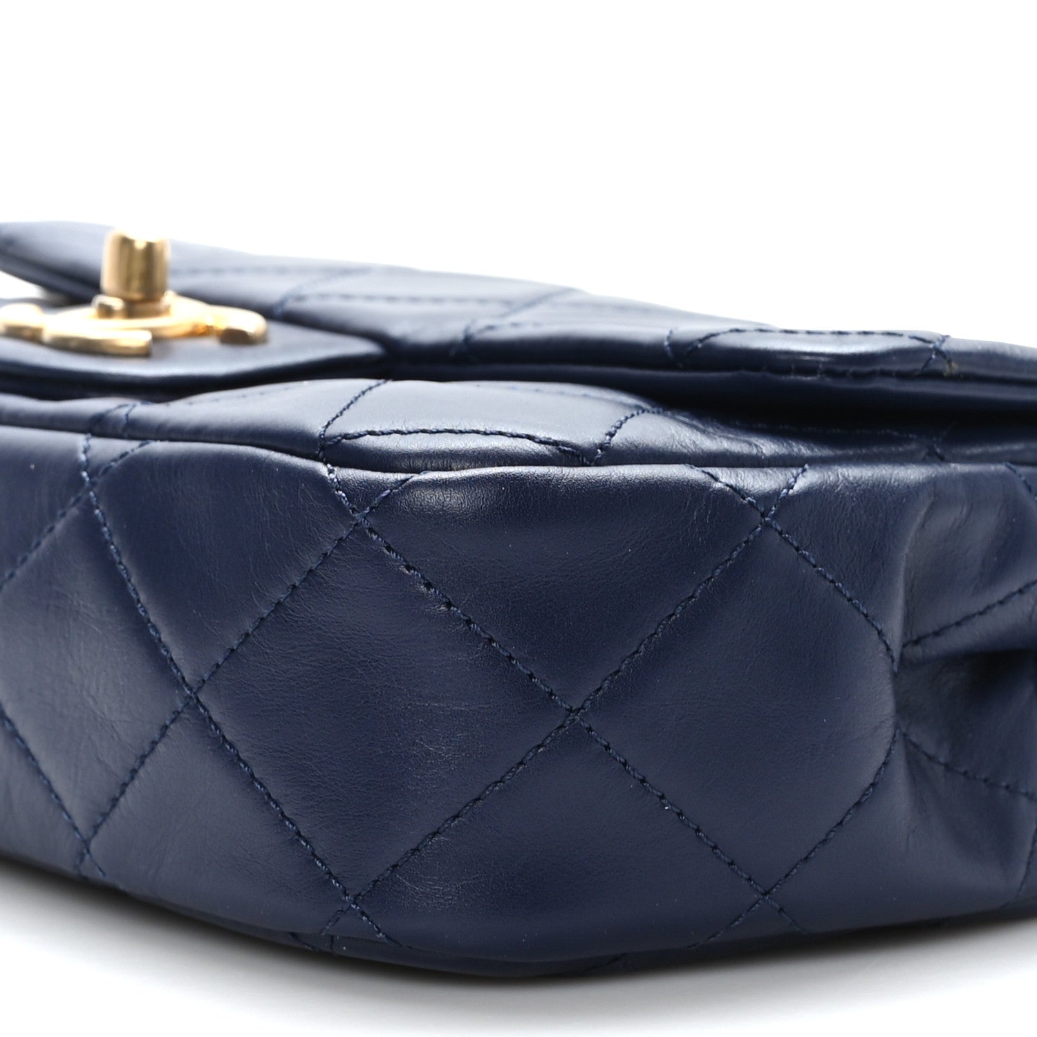 Chanel Calfskin Quilted Small Crystal Pearls Flap Bag Blue 9 of 10