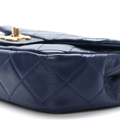 Chanel Calfskin Quilted Small Crystal Pearls Flap Bag Blue 9 of 10