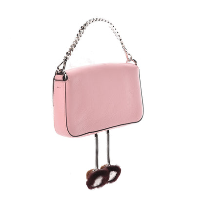 Fendi Calfskin Rabbit Fox Fur Hypnoteyes Micro Baguette Bubblegum 3 of 10