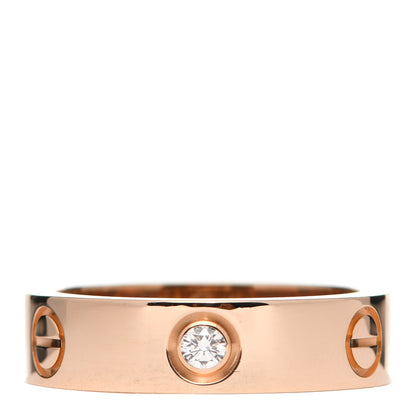 Cartier 18K Pink Gold 3 Diamond 5.5mm LOVE Ring 57 8 1 of 6
