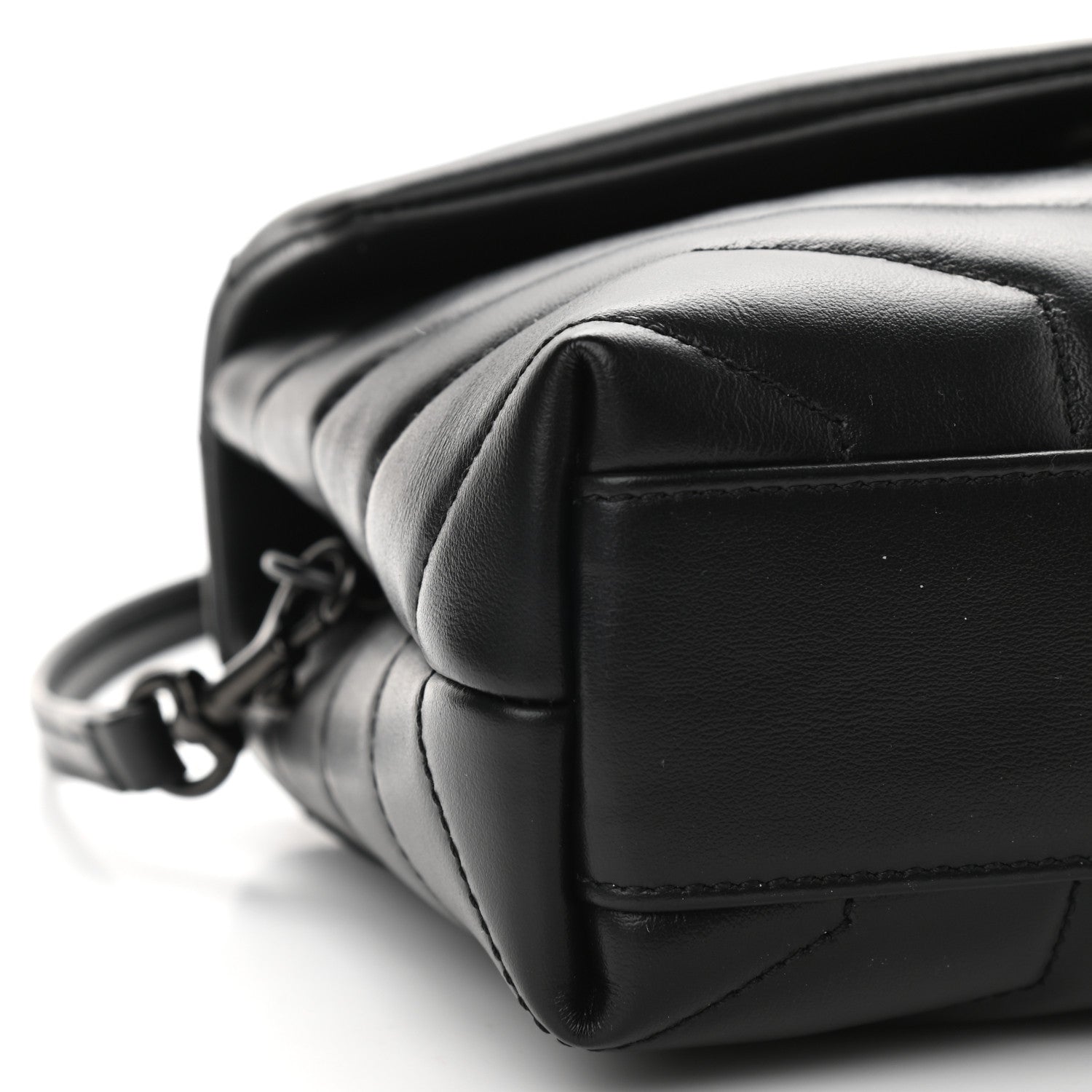 Saint Laurent Calfskin Y Quilted Monogram Toy Loulou Crossbody Bag Black 8 of 10