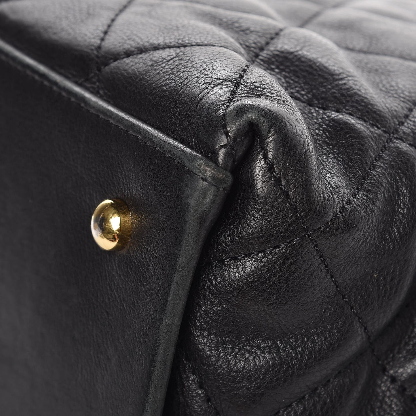 Calfskin Quilted Small Chain Me Tote Black