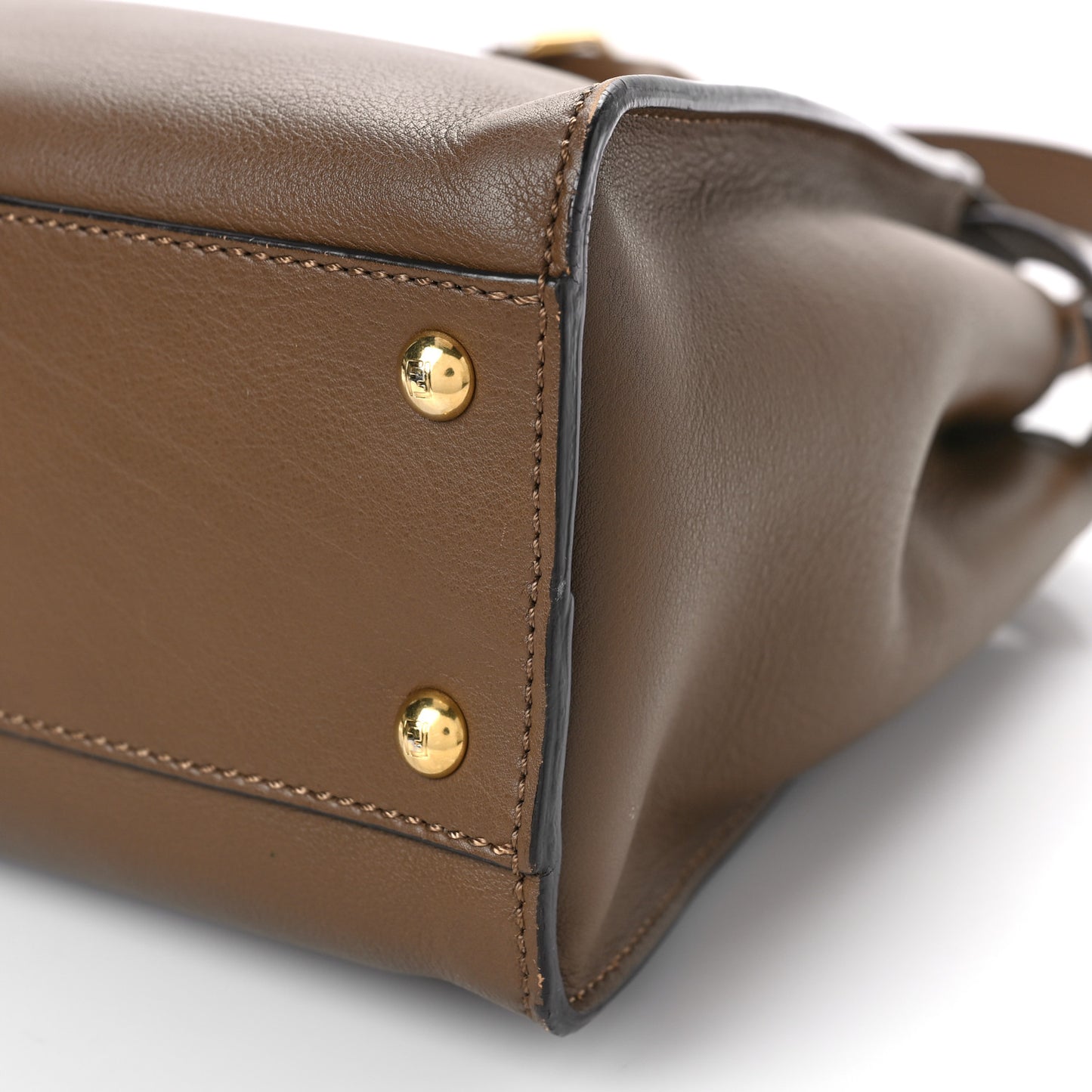 Vitello Seta Fabric Jacquard Pequin Medium Peekaboo Iconic Satchel Foresta Tobacco