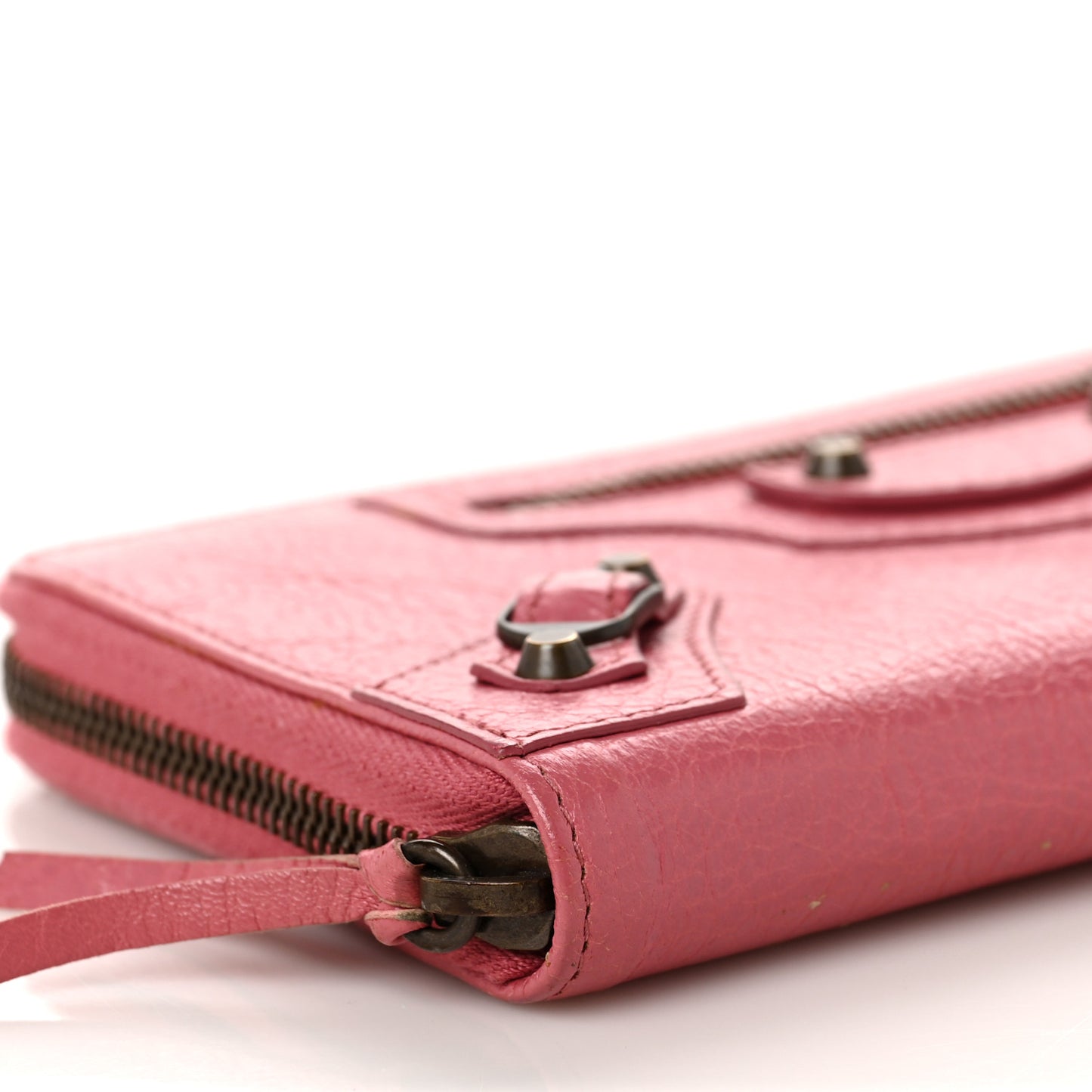 Agneau Classic Hardware Continental Zip Around Wallet Rose Hortensia