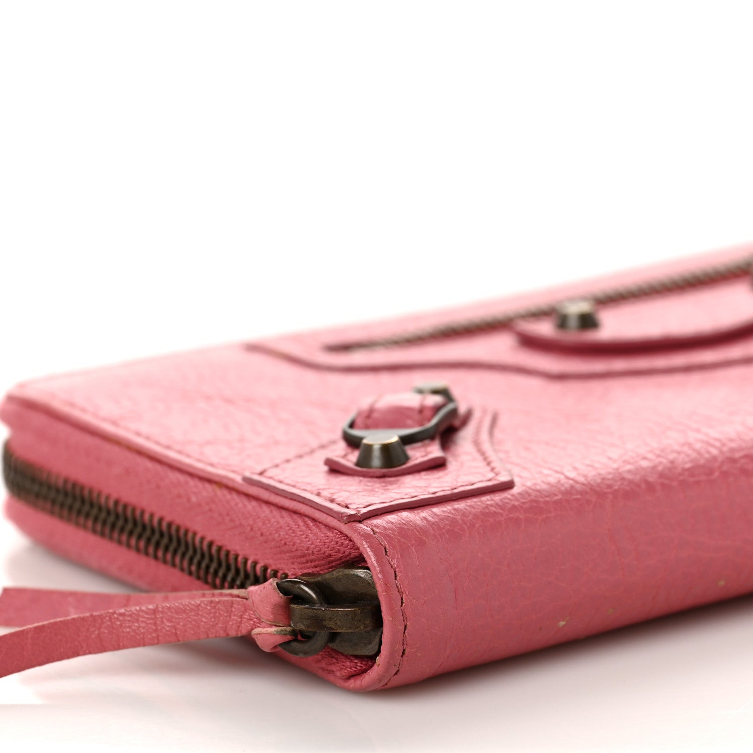 Balenciaga Agneau Classic Hardware Continental Zip Around Wallet Rose Hortensia 7 of 8