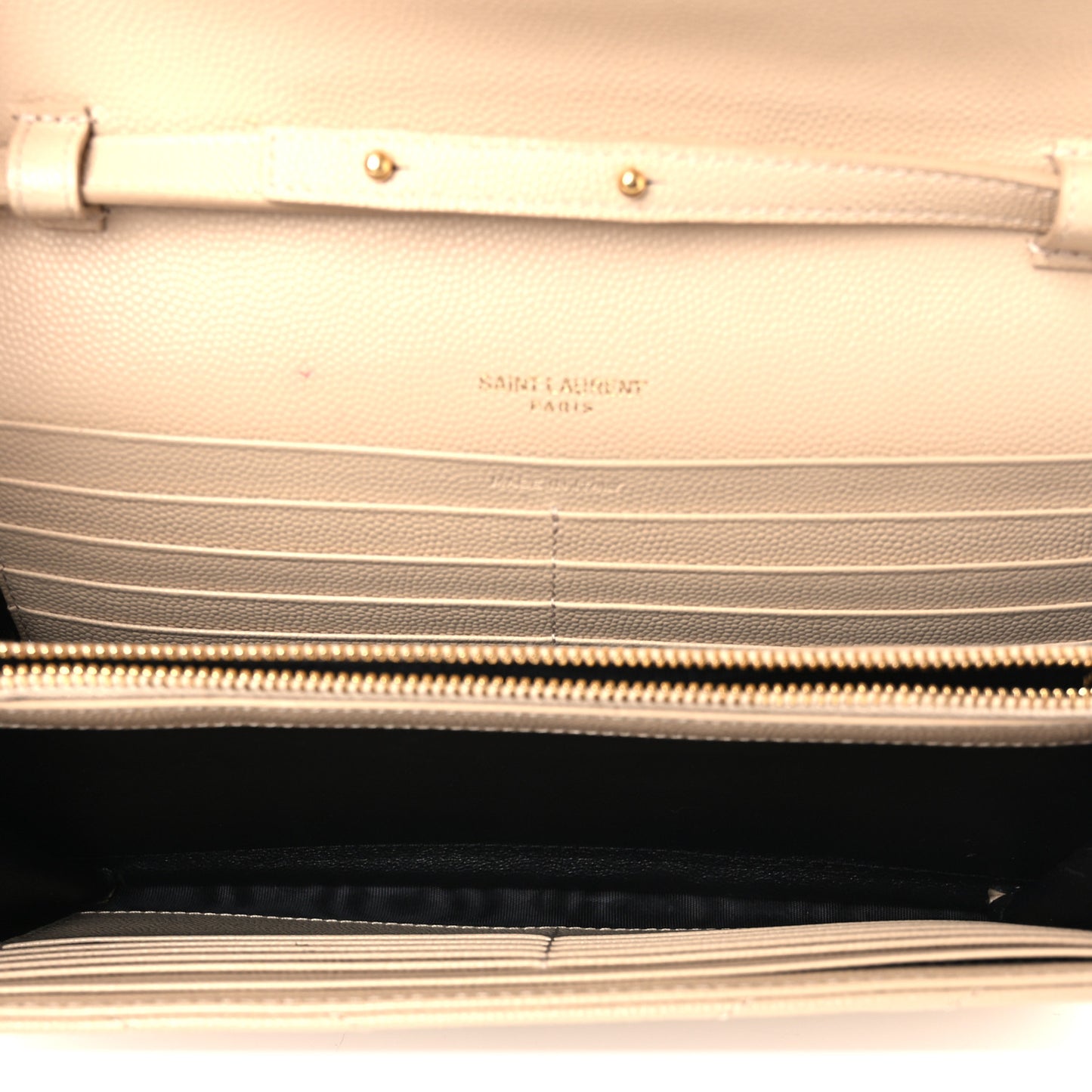 Grain De Poudre Matelasse Chevron Monogram Chain Wallet Nude Powder