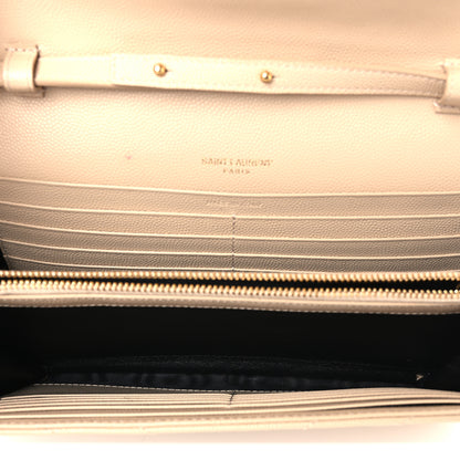 Saint Laurent Grain De Poudre Matelasse Chevron Monogram Chain Wallet Nude Powder 5 of 9