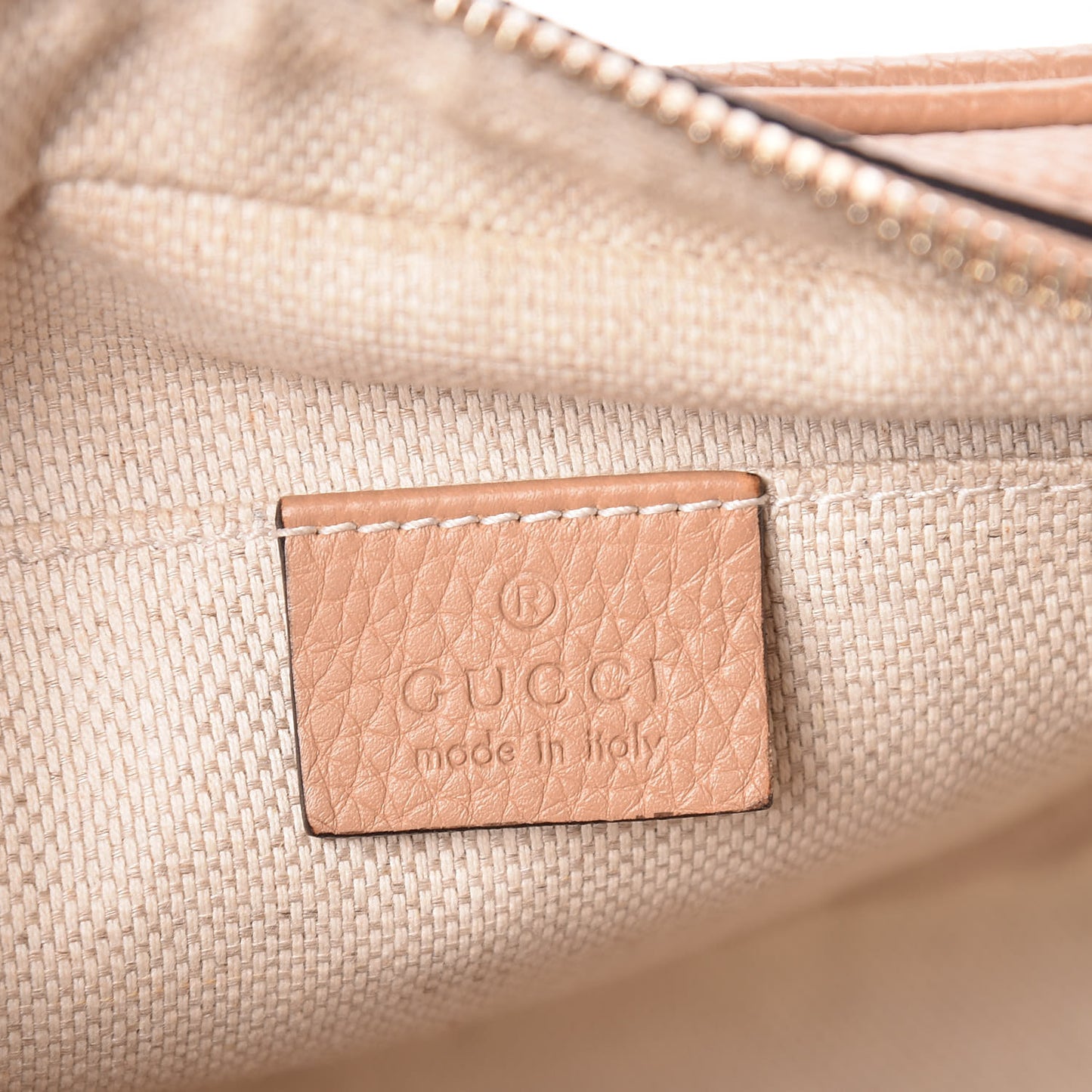 Pebbled Calfskin Small Soho Disco Bag Rose Beige