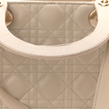 Christian Dior Lambskin Cannage Medium Lady Dior Beige 23 of 24