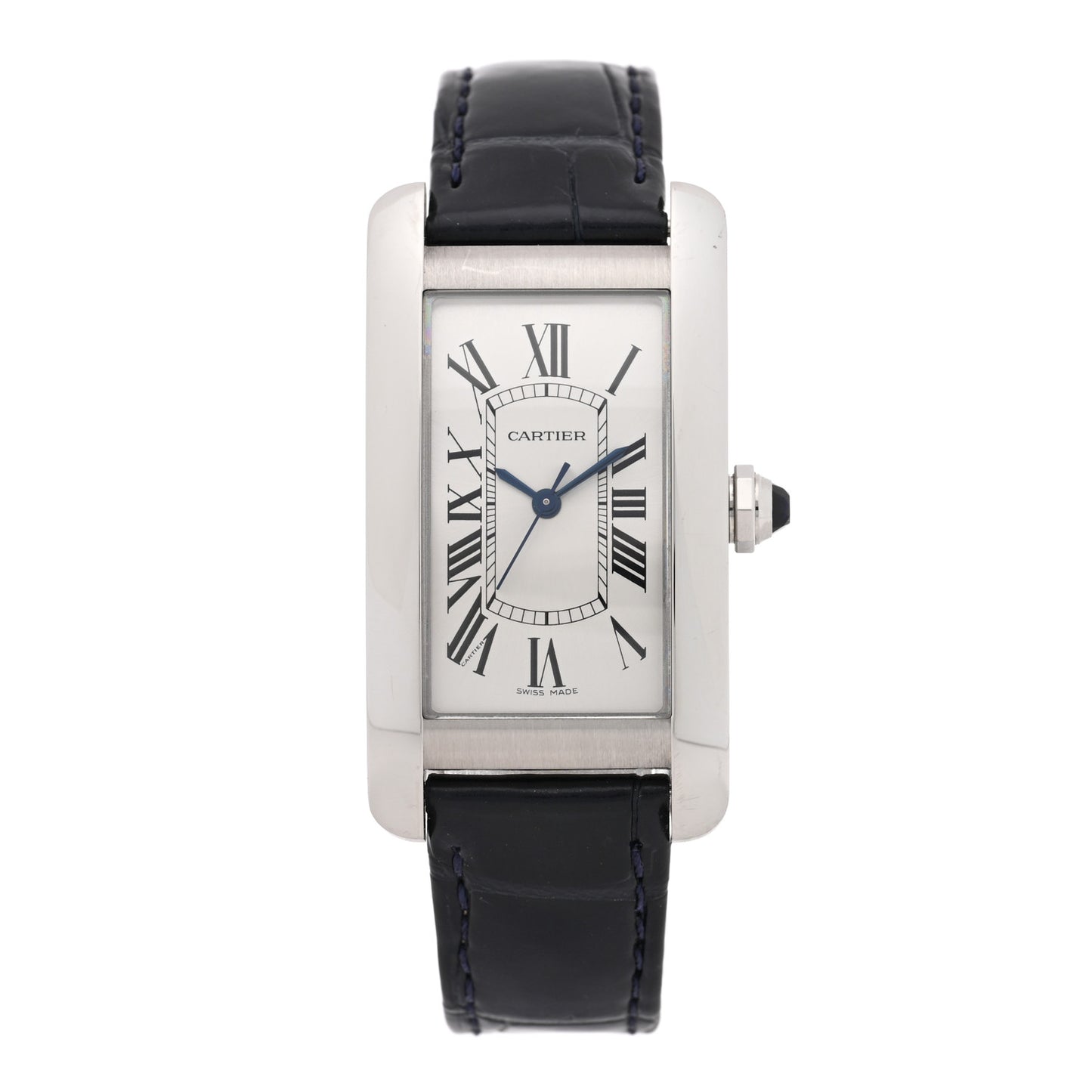 Stainless Steel Alligator 19mm Tank Americaine Quartz Watch