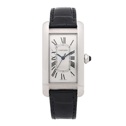 Cartier Stainless Steel Alligator 19mm Tank Americaine Quartz Watch 1 of 5