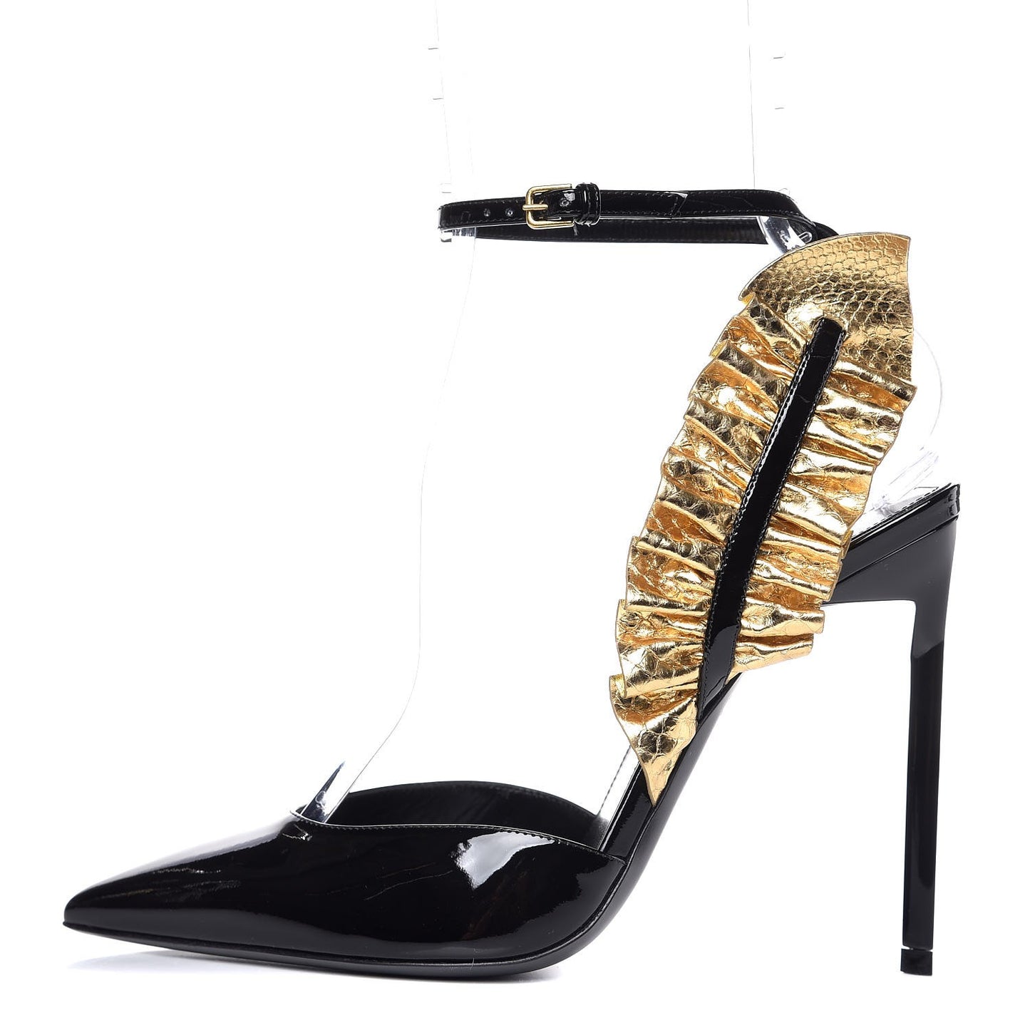 Patent Snakeskin Edie 110 Pumps 37.5 Black