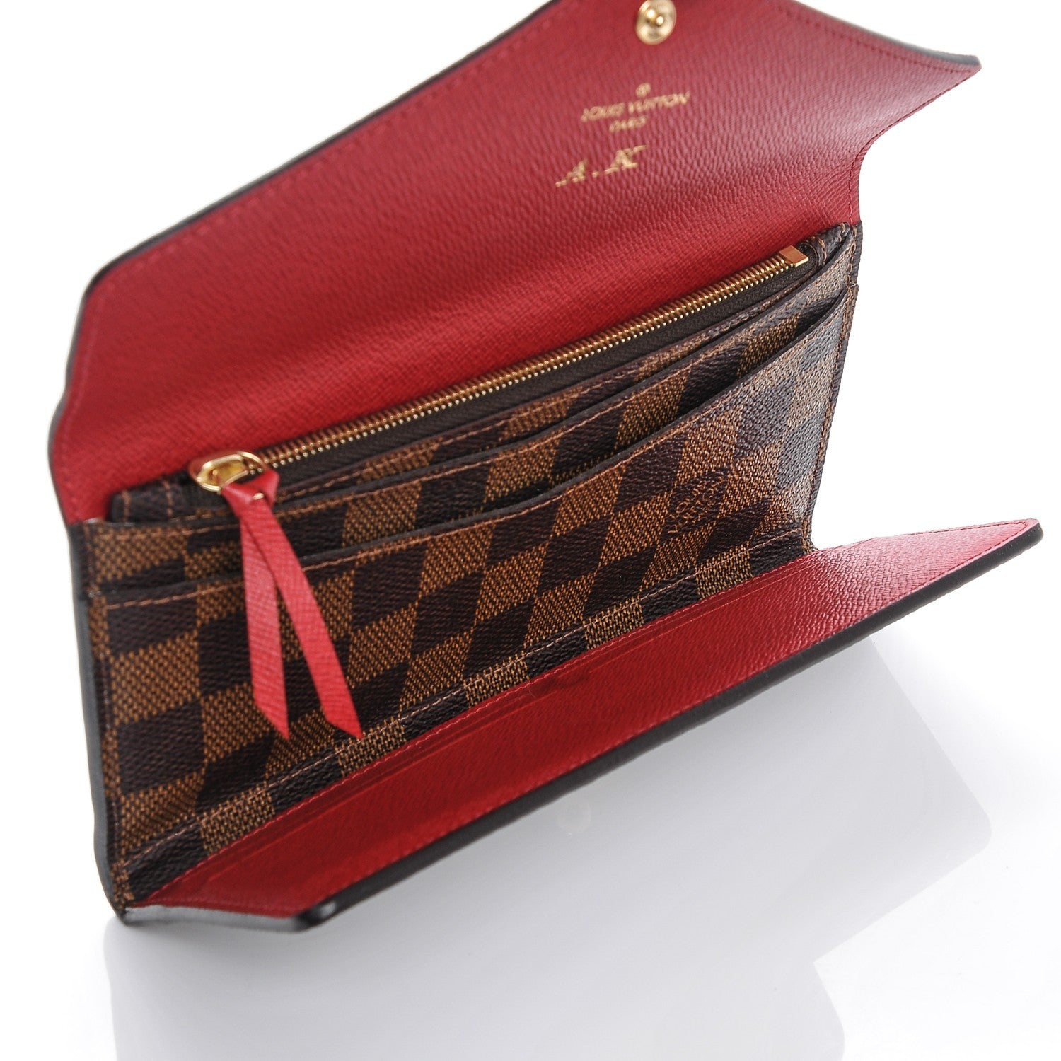 Louis Vuitton Damier Ebene Josephine Wallet Red 5 of 6